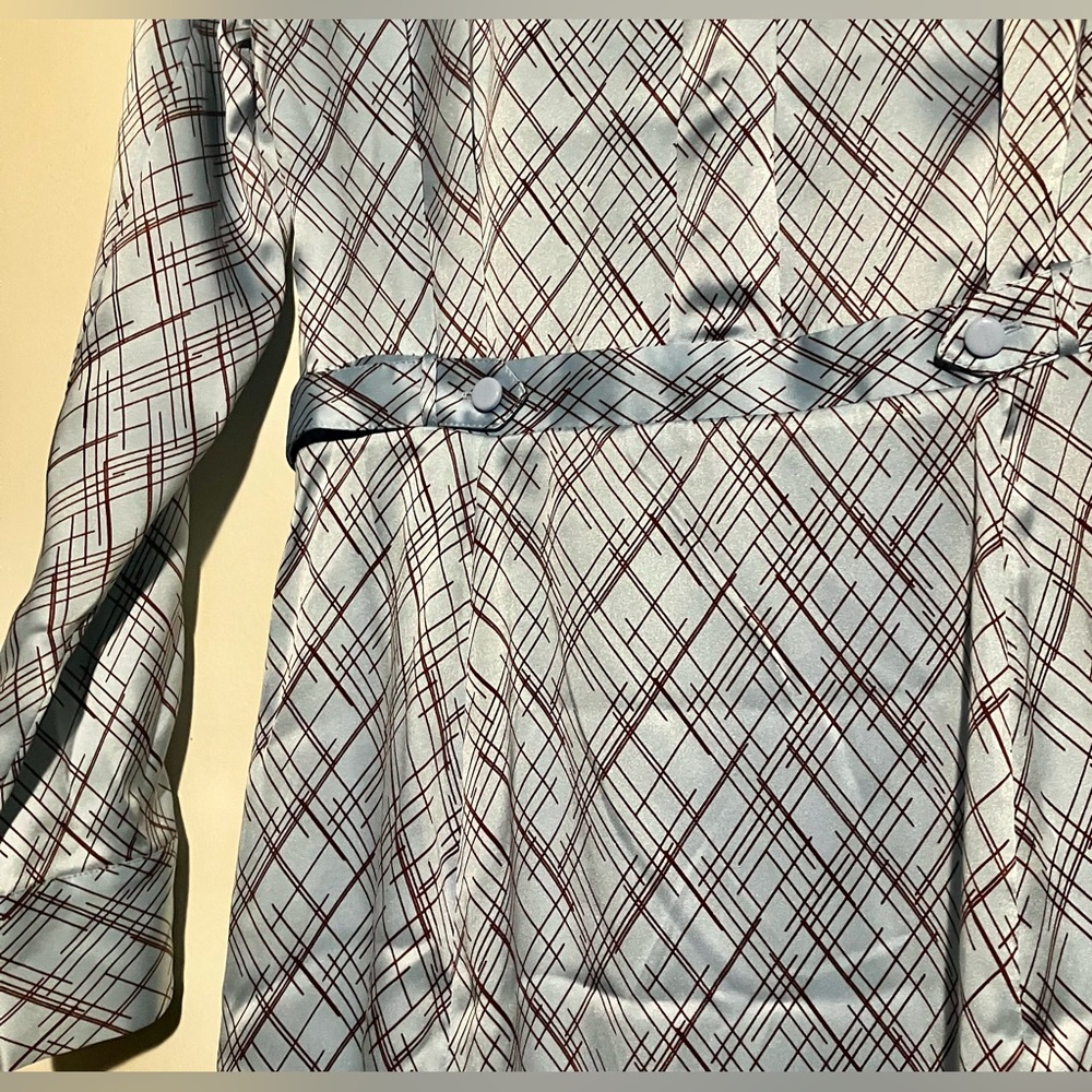 Equipment Blue and Rust red Plaid Long Sleeve Dress - Picture 15 of 15